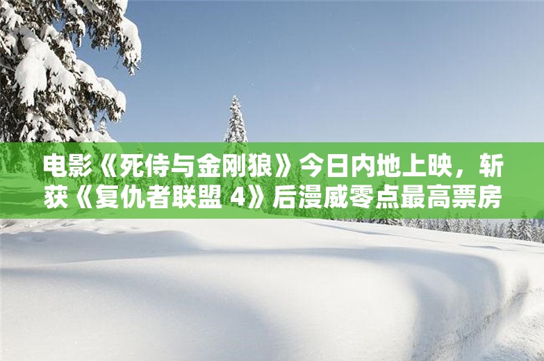 电影《死侍与金刚狼》今日内地上映，斩获《复仇者联盟 4》后漫威零点最高票房