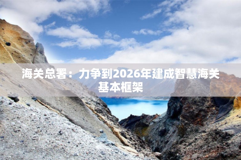 海关总署：力争到2026年建成智慧海关基本框架