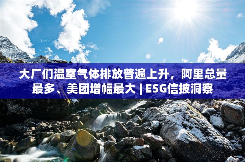 大厂们温室气体排放普遍上升，阿里总量最多、美团增幅最大 | ESG信披洞察