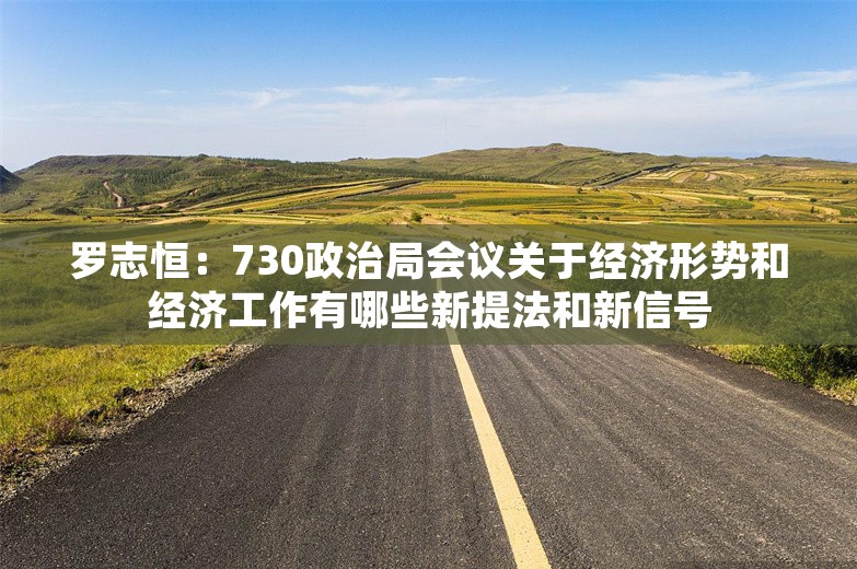 罗志恒：730政治局会议关于经济形势和经济工作有哪些新提法和新信号