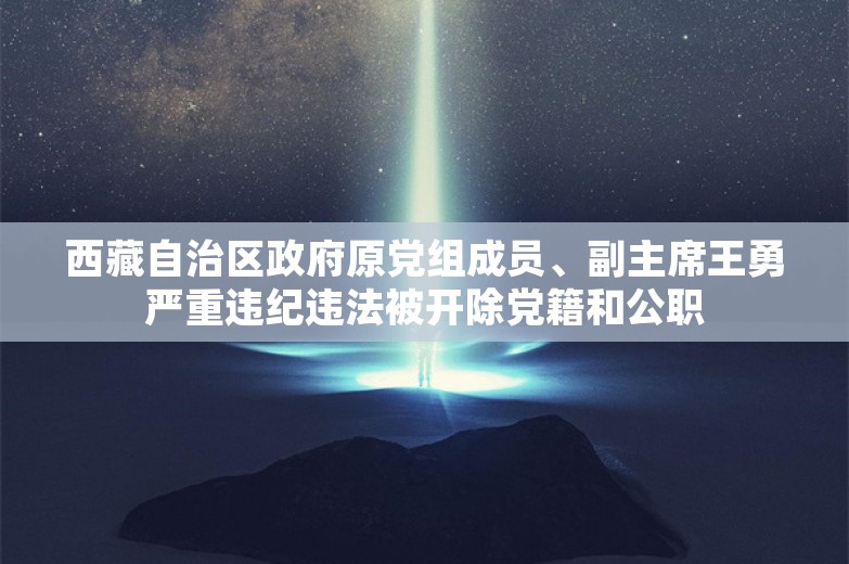 西藏自治区政府原党组成员、副主席王勇严重违纪违法被开除党籍和公职