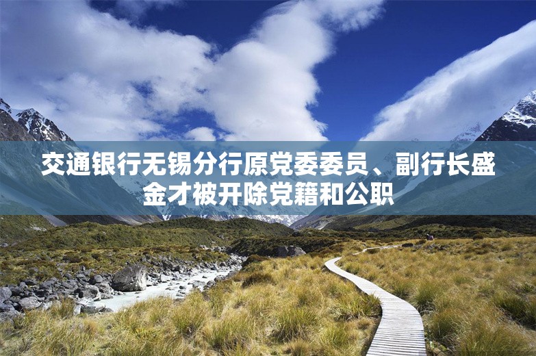 交通银行无锡分行原党委委员、副行长盛金才被开除党籍和公职