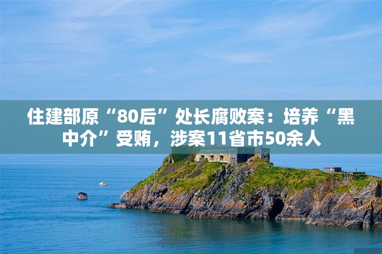 住建部原“80后”处长腐败案：培养“黑中介”受贿，涉案11省市50余人