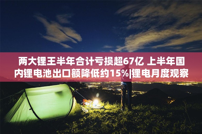 两大锂王半年合计亏损超67亿 上半年国内锂电池出口额降低约15%|锂电月度观察⑦