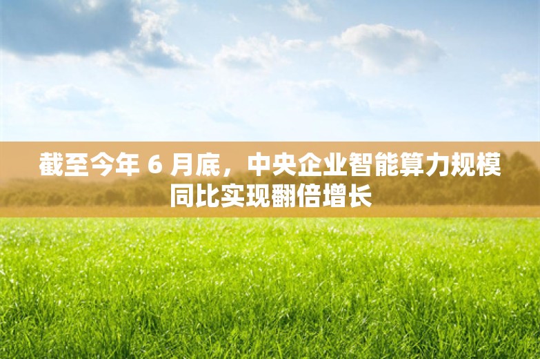 截至今年 6 月底，中央企业智能算力规模同比实现翻倍增长