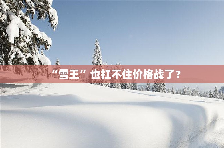 “雪王”也扛不住价格战了？