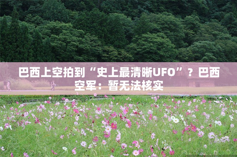 巴西上空拍到“史上最清晰UFO”？巴西空军：暂无法核实