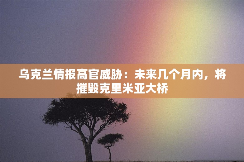 乌克兰情报高官威胁：未来几个月内，将摧毁克里米亚大桥