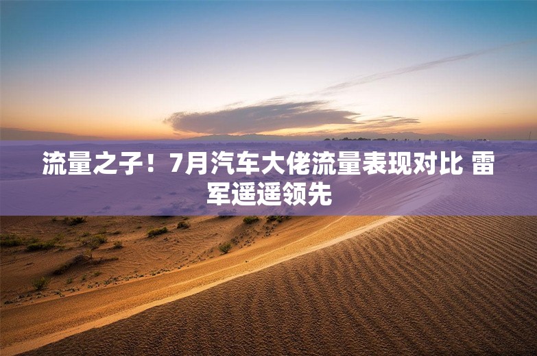 流量之子！7月汽车大佬流量表现对比 雷军遥遥领先