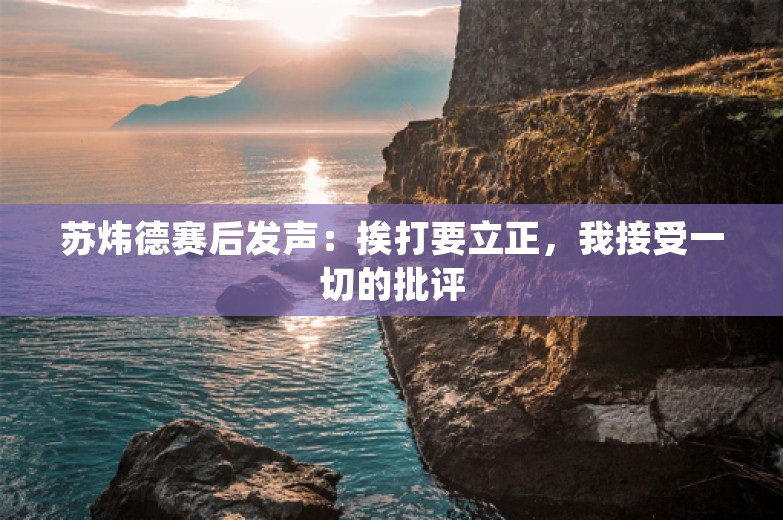 苏炜德赛后发声：挨打要立正，我接受一切的批评