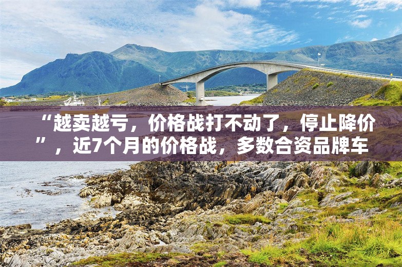 “越卖越亏，价格战打不动了，停止降价”，近7个月的价格战，多数合资品牌车企上半年销量却在下滑，有的甚至下滑近50%