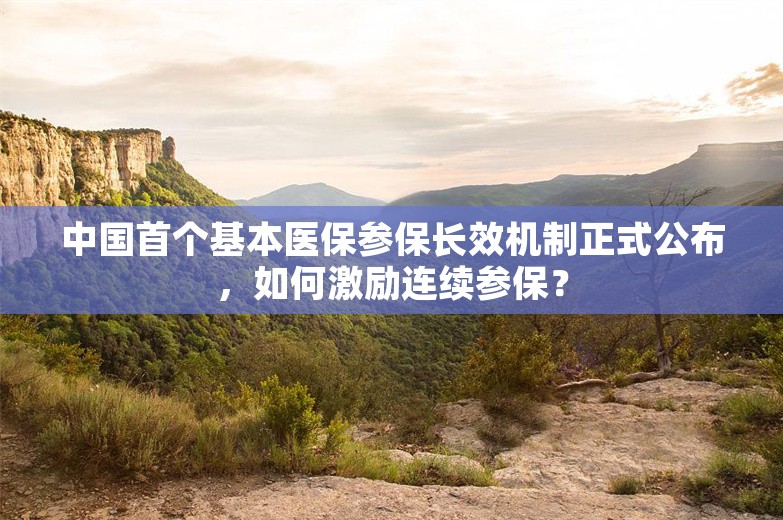 中国首个基本医保参保长效机制正式公布，如何激励连续参保？