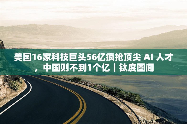 美国16家科技巨头56亿疯抢顶尖 AI 人才，中国则不到1个亿｜钛度图闻