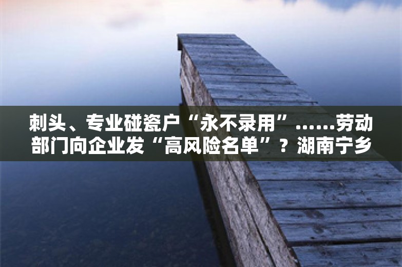 刺头、专业碰瓷户“永不录用”……劳动部门向企业发“高风险名单”？湖南宁乡市人社局回应