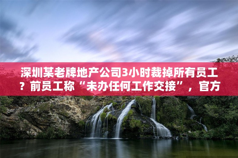 深圳某老牌地产公司3小时裁掉所有员工？前员工称“未办任何工作交接”，官方已下达整改通知书，办公现场已无对接人