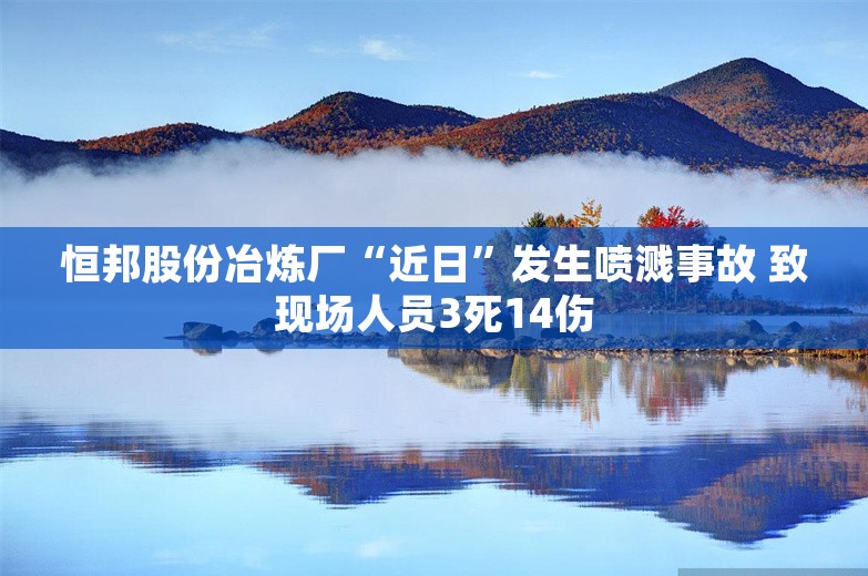 恒邦股份冶炼厂“近日”发生喷溅事故 致现场人员3死14伤