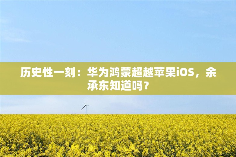 历史性一刻：华为鸿蒙超越苹果iOS，余承东知道吗？