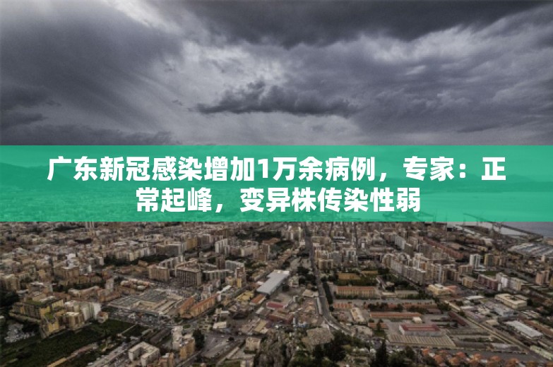 广东新冠感染增加1万余病例，专家：正常起峰，变异株传染性弱