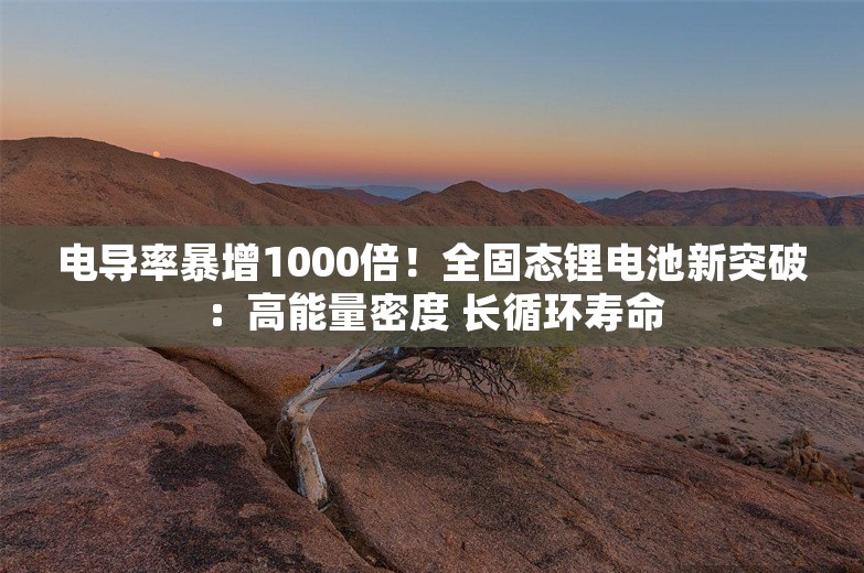 电导率暴增1000倍！全固态锂电池新突破：高能量密度 长循环寿命