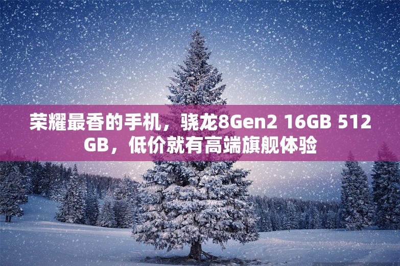 荣耀最香的手机，骁龙8Gen2 16GB 512GB，低价就有高端旗舰体验