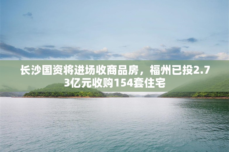 长沙国资将进场收商品房，福州已投2.73亿元收购154套住宅