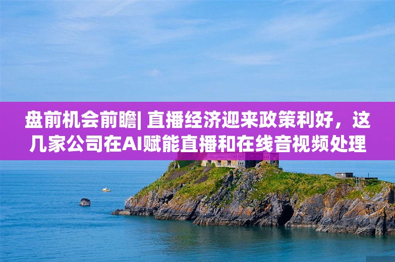 盘前机会前瞻| 直播经济迎来政策利好，这几家公司在AI赋能直播和在线音视频处理方面优势明显值得关注（附概念股）