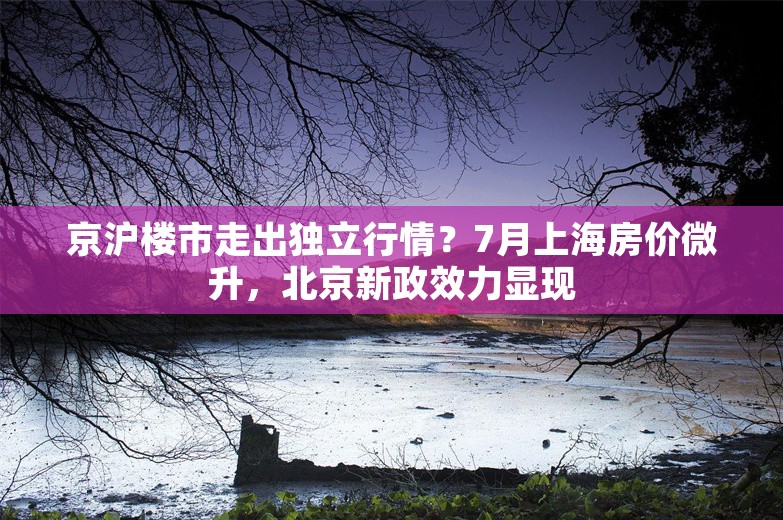 京沪楼市走出独立行情？7月上海房价微升，北京新政效力显现