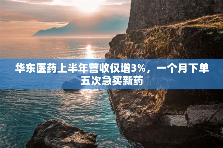 华东医药上半年营收仅增3%，一个月下单五次急买新药