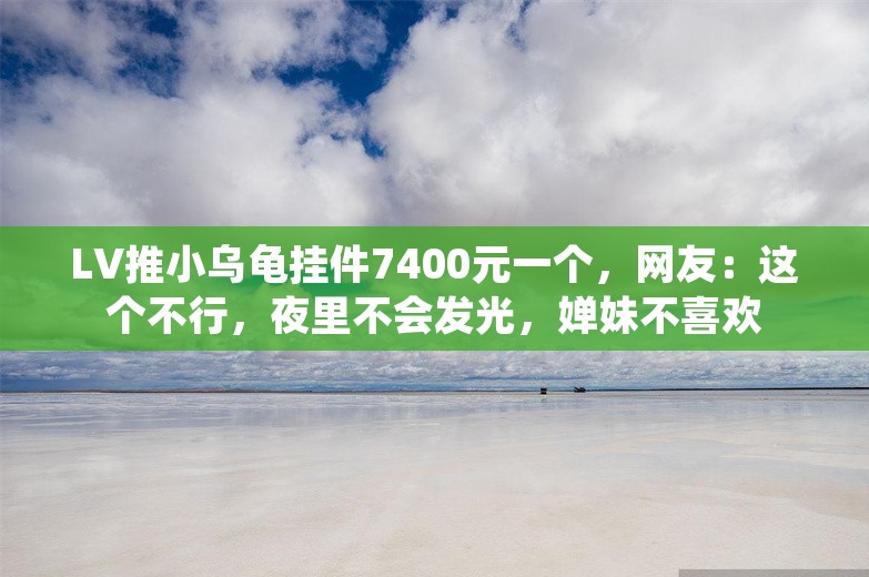 LV推小乌龟挂件7400元一个，网友：这个不行，夜里不会发光，婵妹不喜欢