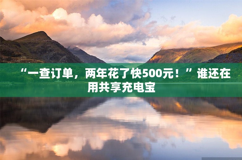 “一查订单，两年花了快500元！”谁还在用共享充电宝