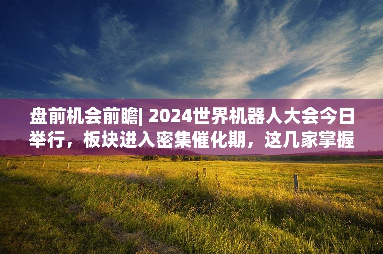 盘前机会前瞻| 2024世界机器人大会今日举行，板块进入密集催化期，这几家掌握核心技术的零部件企业值得关注（附概念股）