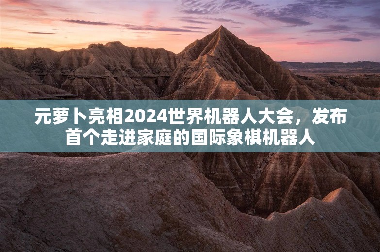 元萝卜亮相2024世界机器人大会，发布首个走进家庭的国际象棋机器人