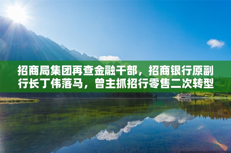 招商局集团再查金融干部，招商银行原副行长丁伟落马，曾主抓招行零售二次转型