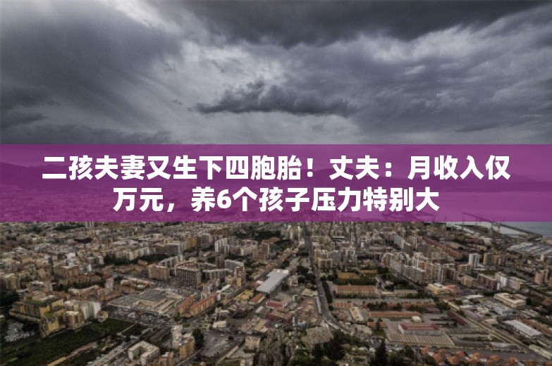 二孩夫妻又生下四胞胎！丈夫：月收入仅万元，养6个孩子压力特别大