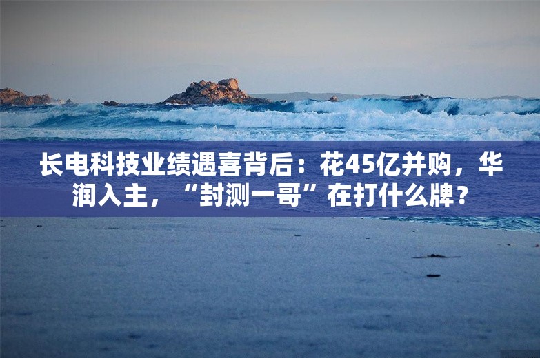 长电科技业绩遇喜背后：花45亿并购，华润入主，“封测一哥”在打什么牌？