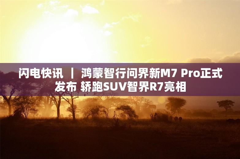 闪电快讯 ｜ 鸿蒙智行问界新M7 Pro正式发布 轿跑SUV智界R7亮相