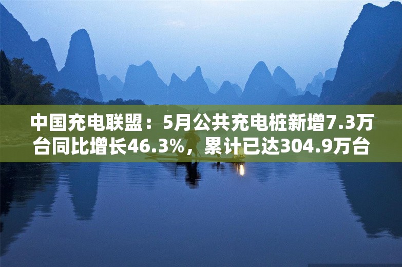 中国充电联盟：5月公共充电桩新增7.3万台同比增长46.3%，累计已达304.9万台