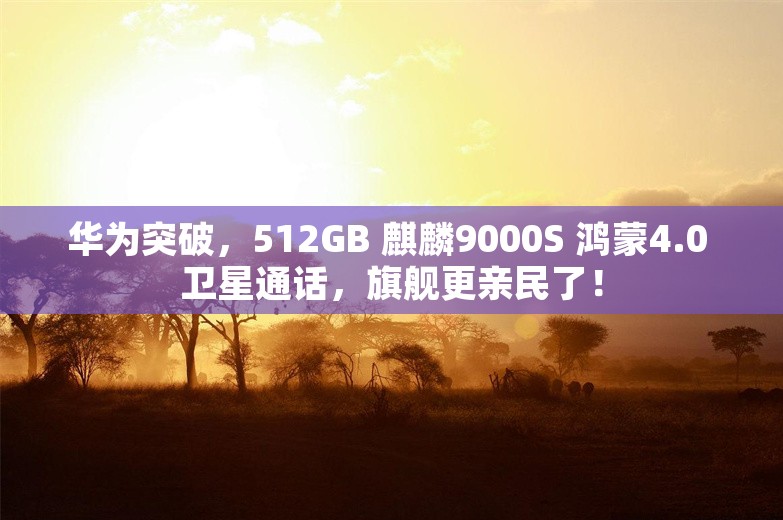 华为突破，512GB 麒麟9000S 鸿蒙4.0 卫星通话，旗舰更亲民了！