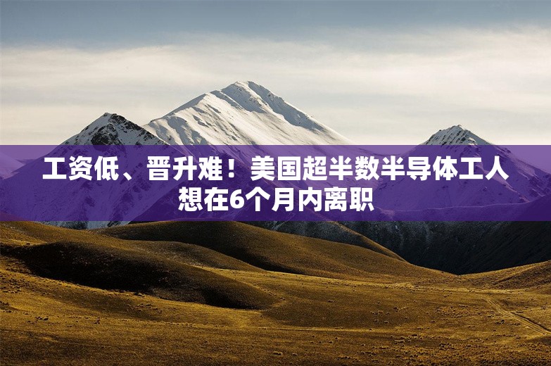 工资低、晋升难！美国超半数半导体工人想在6个月内离职