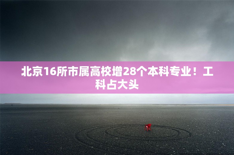 北京16所市属高校增28个本科专业！工科占大头