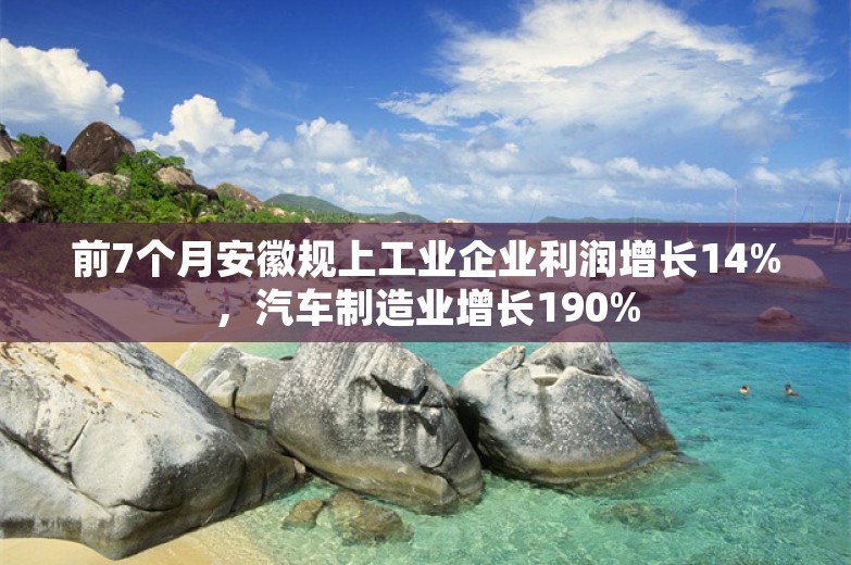 前7个月安徽规上工业企业利润增长14%，汽车制造业增长190%