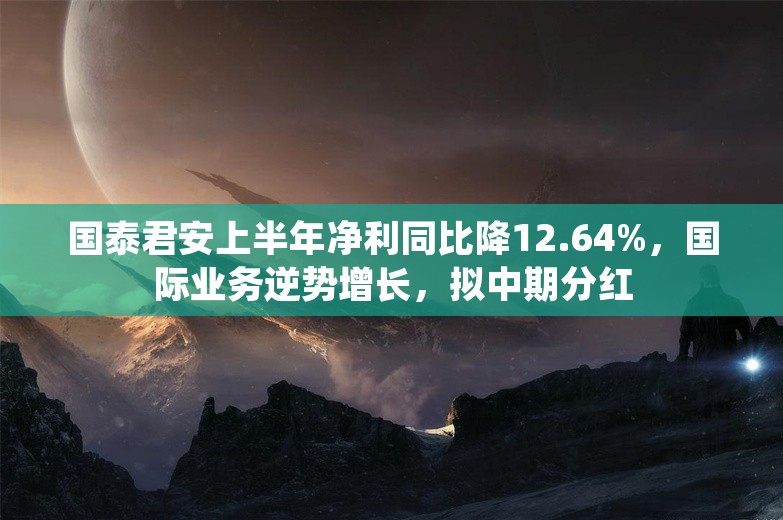 国泰君安上半年净利同比降12.64%，国际业务逆势增长，拟中期分红