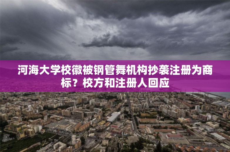 河海大学校徽被钢管舞机构抄袭注册为商标？校方和注册人回应