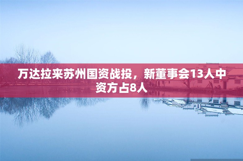 万达拉来苏州国资战投，新董事会13人中资方占8人