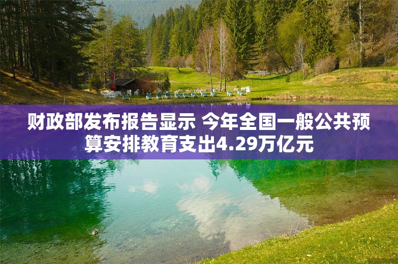 财政部发布报告显示 今年全国一般公共预算安排教育支出4.29万亿元