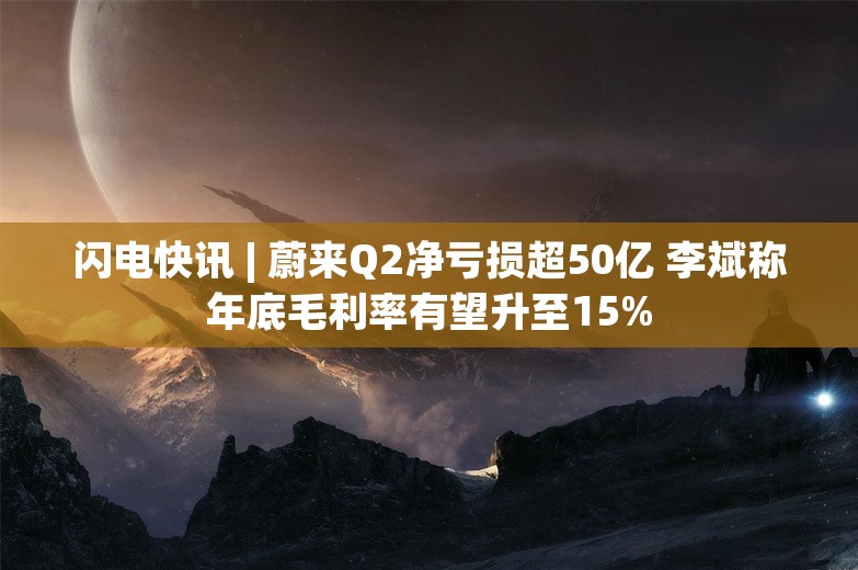 闪电快讯 | 蔚来Q2净亏损超50亿 李斌称年底毛利率有望升至15%