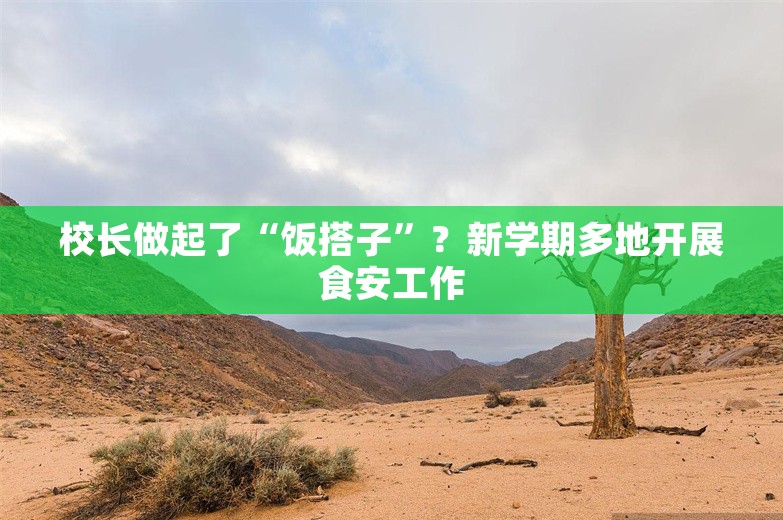 校长做起了“饭搭子”？新学期多地开展食安工作