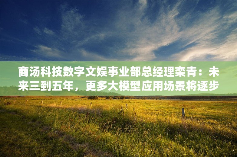 商汤科技数字文娱事业部总经理栾青：未来三到五年，更多大模型应用场景将逐步解锁 | REAL大会