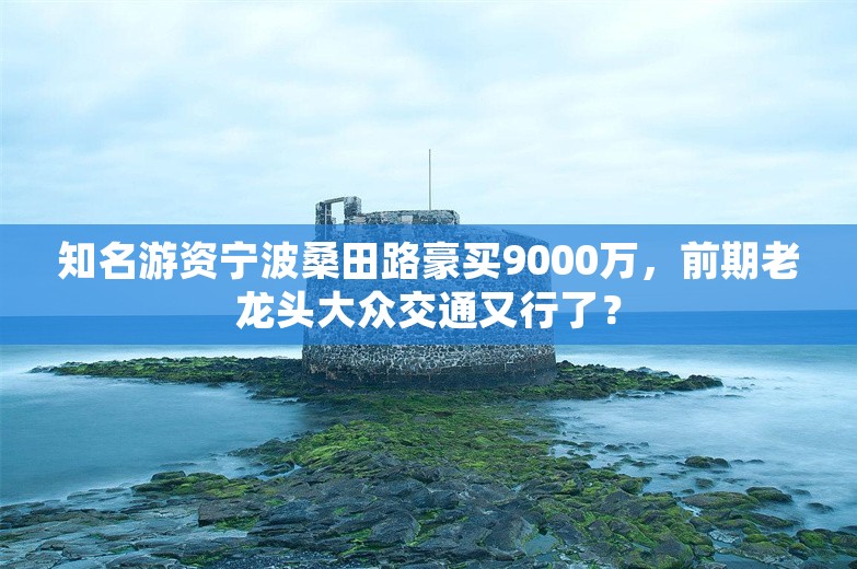 知名游资宁波桑田路豪买9000万，前期老龙头大众交通又行了？