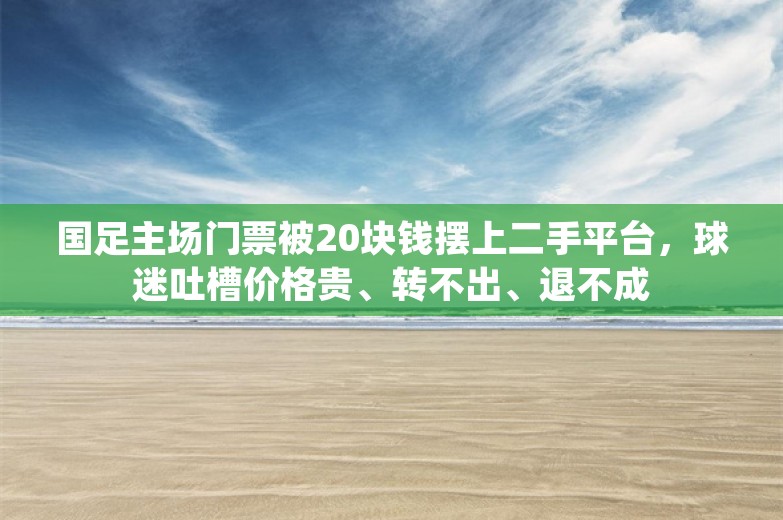 国足主场门票被20块钱摆上二手平台，球迷吐槽价格贵、转不出、退不成